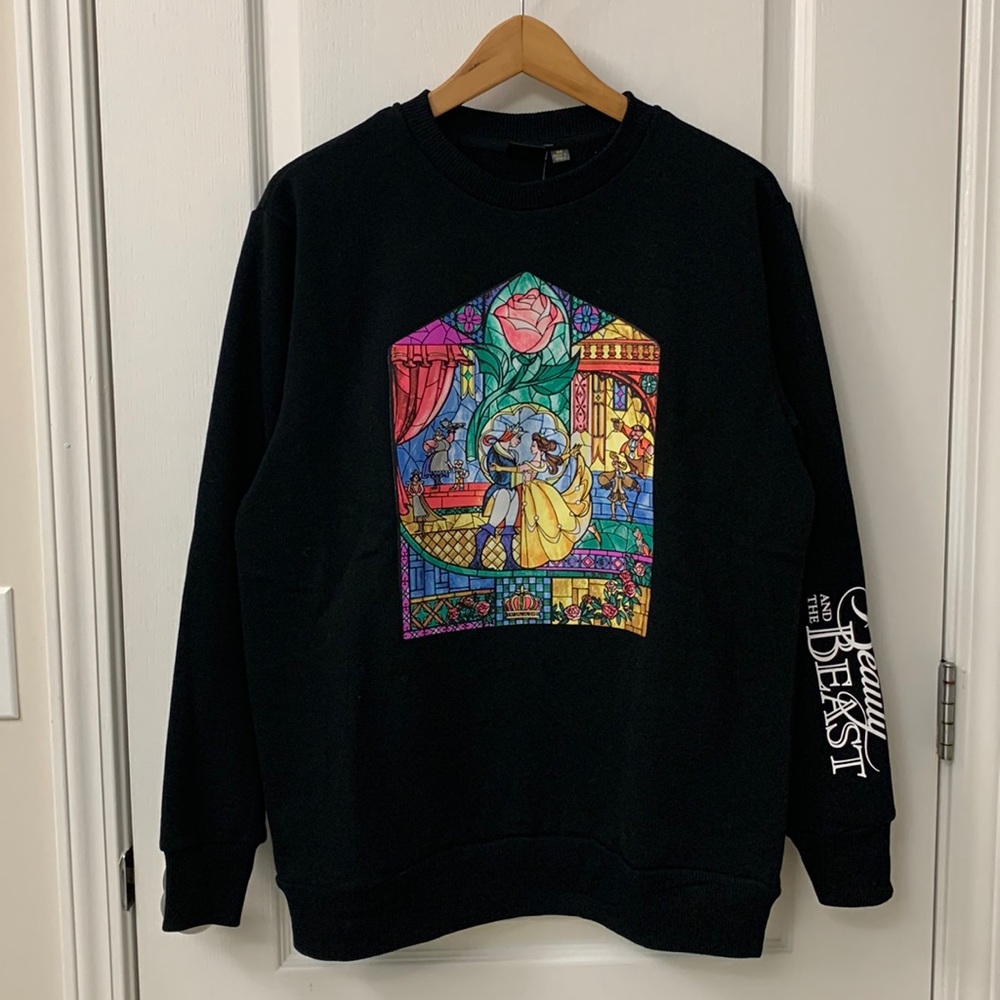 Original Disney Beauty and the Beast Black Crewneck Sweatshirt